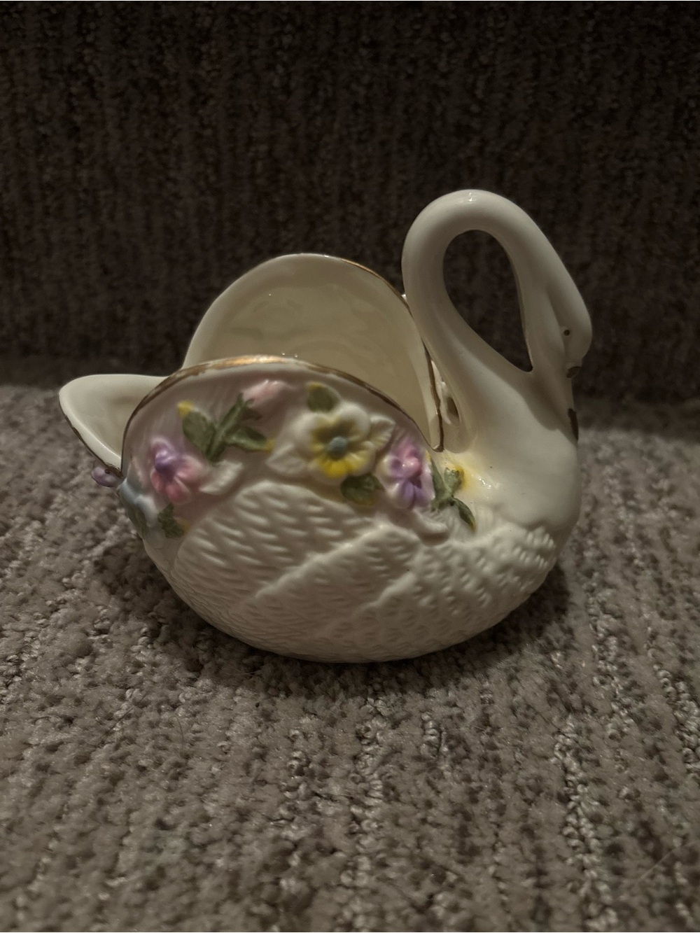 Vintage Swan Trinket Holder
